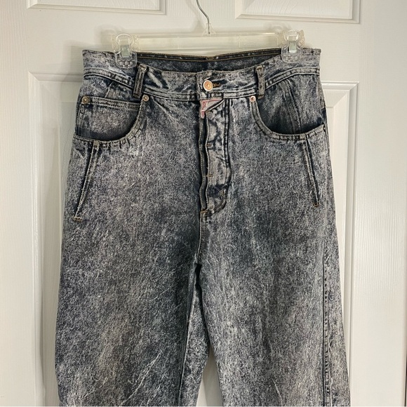 Vtg Retro Bugle Boy Trendy Black Acid Wash Denim Size y2k grunge goth size 32 - Picture 3 of 8